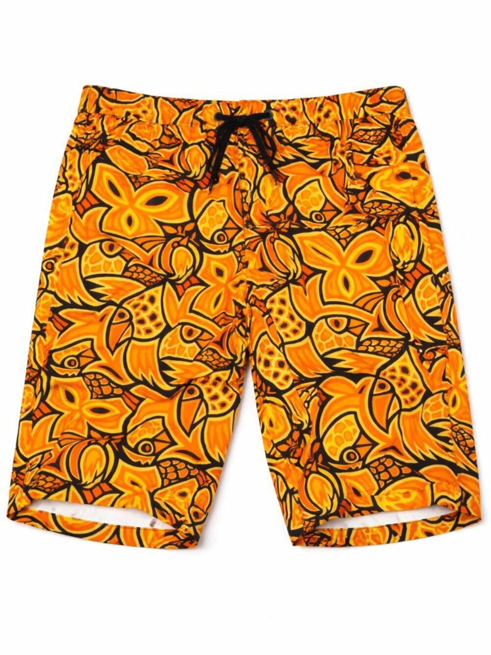Orange Tropical Fish Floral Board Shorts Size 35